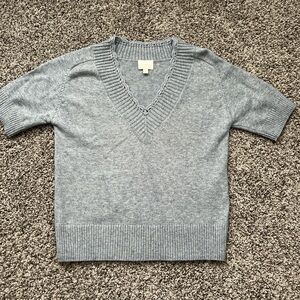 Blue V-Neck Woman’s Sweater Top